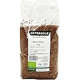 Oltresole - Bio Leinsamen 1 kg - Bio rohe, ganze und dunkle Samen, reich an Mineralien und Ballaststoffen, vielseitig in der 