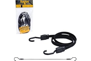 ‎FUXTON fuxton 2er Set Spanngummi kurz, flach mit Haken 100cm schwarz (Spanngurt, Gepäckgurt, Gummiband) für Gepäckträger, Fahrrad Träger, Rucksack, Auto, Camping und Motorrad