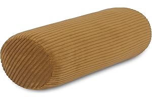 COZYKING Nackenrolle XXL Cord Gold Nackenkissen extra lang Öko-Tex 100 und 40°C waschbar - Nackenstütz-Kissen mit Bezug für Auto, Flugzeug, auf Reisen oder zum Lesen und Relaxen zu Hause - 15x70 cm
