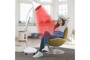 Btstil Infrarotlampe, Upgrade 360°-Drehung Rotlichtlampe Wärmelampe Infrarotlampe mit Ständer, 275W Infrarot Lampe für Behandlung von Erkältungen und Muskelentspannung