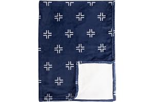 ‎JOPEE Babydecke Jungen, 75 x 100 cm Warme Und Atmungsaktiv Kuscheldecke Flauschige, Flanell Kinderdecke für Kinderwagen und Babyschale, Winter Decke für Kleinkinder, Neugeborene - Blau