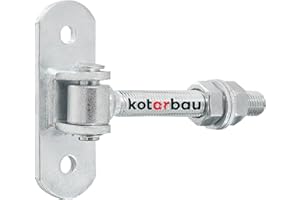 KOTARBAU® Bisagras Para Puertas - Acero - 130 mm M16 - Plata - Bisagra Ajustable Para Puerta De Jardín - Con Placa De Montaje - Para Cancelas Y Portones - Bisagras Regulables