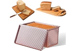 Aohcae Forma do pieczenia chleba z pokrywką, stal węglowa, forma do pieczenia chleba z powłoką zapobiegającą przywieraniu i otworami wentylacyjnymi, 21 x 11 x 11,5 cm