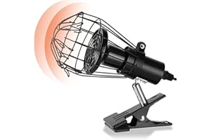 Coospider Reptilien Wärmelampe mit Schutzhülle Max 500W Terrarium Tiere Schildkröten Infrarot Keramik Heizstrahler E27 Heizung Glühbirne Halter für Amphibien/Eidechsen/Schlangen/Hühner/Welpen