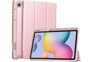 Fintie Etui do Samsung Galaxy Tab S6 Lite 2022/2020 10,4" (model SM-P613/SM-P619/SM-P610/P615), pokrowiec z miękkim TPU do przechowywania długopisu, odporny na wstrząsy, różowe złoto