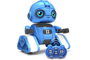 Dzxlin Robot Toys for Boys and Girls, Rechargeable Remote Control Robot for Kids 3-9, Gesture Sensing, Light Projection, Dance Moves, and Music – Fun Robot Toy Gift for Boys and Girls (Light Blue)