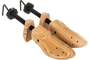 Ossian Wooden Shoe Stretcher – Pair of Premium Adjustable Expanding Footwear Size Pain Corn Bunion Blister Comfort Shaper Tool Tree with Pressure Point Attachment Clips for Men Women (Women)
