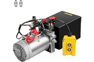 Mophorn Hydraulic Power Unit Hydraulic Pump Car Lift, Hydraulic Pack Dump Trailer Pump (8L-Metal-Double Acting)