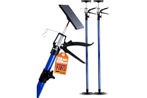 NTG Einhandstütze | 115-290 cm | Bis 30 kg | 45° Winkel | Für Trockenbau, Ausbau, etc. | Montagestütze | Deckenstütze | Teleskopstütze | Deckenstütze (2 Stück)