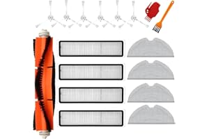 CHUANCHENG Kit de accesorios para Dreame D9 Partes de Aspiradora, incluye 1 Cepillo Principal, 6 Cepillo Lateral, 4 Filtros, 4 Paño de Fregona, 2 Cepillo de Limpieza