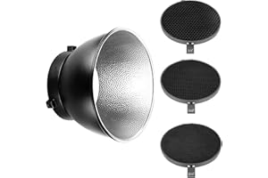 Neewer Standardowy dyfuzor reflektorowy 18 cm z siatką o strukturze plastra miodu 10/30/50 stopni do Bowens Mount Studio Light Strobe Flash