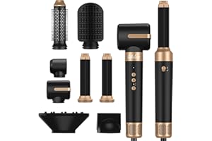 Spazzola Asciugacapelli Airstyler 7 IN 1, UKLISS Asciugacapelli Phon Con Funzioni di Capelli Ricci, Lisci, Asciutti e Soffici, Riccioli d'aria Calda, Temperatura e Velocità del Vento Regolabili