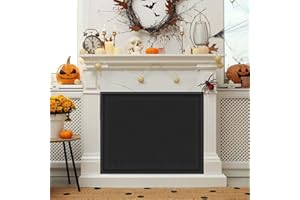 CADARA Magnetic Fireplace Cover - Adjustable Draft Stopper with 12 Magnets, Stops Heat Loss - Black 42" W x 33" H