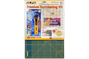Olfa Rty-St/Cg - Kit de Remiendo con Cuchilla Giratoria, Regla y Estera de Corte, Amarillo, 32 cm x 49 cm x 0.1 cm