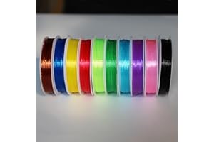 Tigofly 10 piezas de 0,6 mm (0,024 pulgadas) para atar moscas redondas, larvas ninfas, nervaduras transparentes y elásticas, materiales de hilo para atar moscas