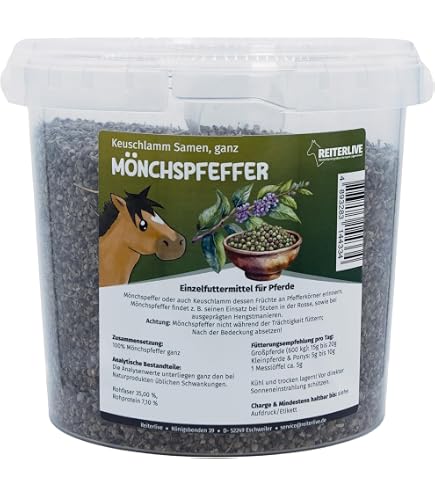 Mönchspfeffer Ganz Für Pferde – 1100g Eimer, Natürliche Unterstützung Bei Rossigkeit & Hengstmanieren