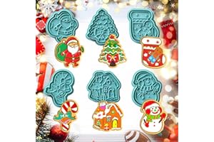 ZEIHOO Moldes Galletas Navidad 3D, Cortador de Galletas Navidad, Plastico para Galletas, Moldes Galletas Ninos, Navidad 3D Cortador, para Galletas Cookies Fondant Pasteria Decoracio
