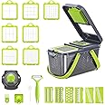Vegetable Chopper Multifunctional Kitchen Veggie Chopper 22-in-1 14 Tool Blades for Food Slicer Dicer Cutter with Draining Basket Grater With Container Compact Kitchen Gadgets Sets for Cooking