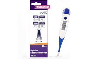 Scala SC 1501 Azur Flex Speed 10 Sec. Termómetro Digital, Fiebre Corporal, Niños y Adultos, Medición Oral Rectal Axilar