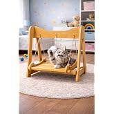 Ahşap Kedi Salıncağı & Oyun Platformu &ndash; Ponponlu, Doğal Ahşap Oyuncak