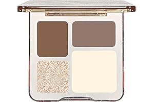 TBeautfave Highlighter Makeup Contour Palette, Brown Eyeshadow Palette, 4 Colours Make up Palette Contour & Highlighter Makeup Powder, Highly Pigmented Long Lasting Blendable