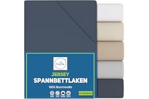 ‎COZITA Cozita Basics Spannbettlaken 90x200cm - 100% Baumwoll Jersey Bettlaken, Öko-Tex Zertifiziert, bis 25 cm Matratzenhöhe – Anthrazit