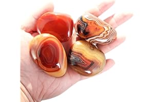 Orientrea Kamień Sardonyksowy - 4 szt. agat sardonyks kamień palmowy kieszonkowy kamień energetyczny, gładki kryształ leczniczy sardonyks i kamienie zmartwień (Sardonyks)