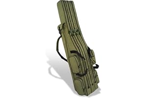 ‎NORMANI Rutentasche Rod Case Angelkoffer Futteral mit 2, 3 oder 4 Ruten-Fächern, Verschiedene Längen wählbar - stark wasserabweisender Fishing Rucksack