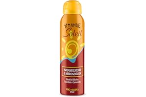 L'AMANDE - Abbronzante Corpo Spray con Aloe Vera, Attivatore Abbronzatura e Olio Abbronzante Spray alla Camomilla, Acceleratore Abbronzatura Idratante, Intensificatore Abbronzatura Linea Soleil 150 ml