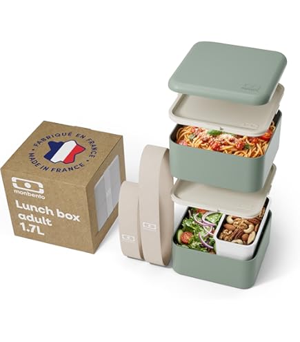 MONBENTO - Lunchbox-Besteck-Set MB Pocket Natural - 3-Teilig Gabel Messer Löffel - Besteck-Set für Büro/Meal Prep/Schule - Organic abbaubarer Kunststoff - Cream