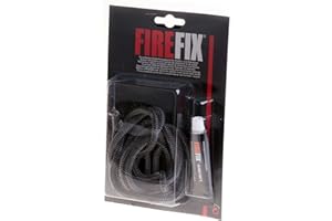 FIREFIX 2042 Keramikkordel als Rundkordel, Durchmesser ø 6 mm (grau) 2 m lang, inkl. hitzebeständigem Kleber