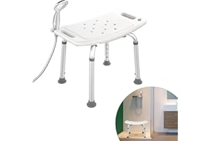 Suusolny Duschstuhl Duschhocker für senioren Badhocker Höhenverstellbar 38 bis 53 cm bis 136 kg für maßgeschneiderten Komfort