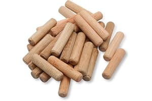 CYBER ONLINE SALES LTD Wooden Dowel Pin Wood Kiln Dried Fluted Beveled Hardwood - 50PCS (8mm x 30mm)