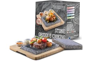 Artestia matlagningsstenar för biff – varmsten för inomhusgrill – matlagning för grill/grill/hibachi/biff (en deluxe-set med två stenar)