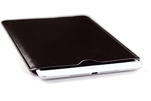 Cuero sintético iPad 9.7, iPad Pro 9.7, iPad Air Sleeve de Dockem; Estuche para tableta ejecutivo delgado, simple y profesional, cubierta de bolsa protectora de cuero sintético básica marrón oscuro forrada de fieltro