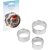 Tala Stainless Steel Pastry Cutters Set of 3, Durable Round Cookie & Biscuit Cutters in Small, Medium & Large Sizes, Ideal fo