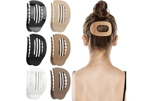 JIAKALAMO 6 fermagli per capelli piatti da donna, resistenti, design francese, clip a coccodrillo, 10 cm, per donne e ragazze (6 colori)