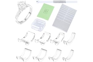 DINGFENG 8 + 17 pezzi di riduttore ad anello invisibile, misuratore misura dell'anello, regolazione in silicone, adatto per tutti gli