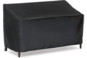 Fenghome Garden Bench Covers, Waterproof Oxford Fabric Bench Cover for 3 Seater Patio Bench Windproof Furniture Covers -163x66x89cm (Black)