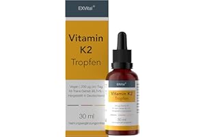 ‎EXVITAL Vitamin K2 MK-7 von EXVital -200µg pro Tagesdosis - All-Trans (99,7+%) - 1020 Tropfen (30ml) - Vegan - Hochdosiert & Made in Germany