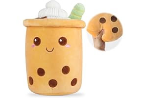AYIXIWARZ BoBa Plushie, Bubble Tea Plushi, Fruit Plush Pillow Ice Cream Plush Pillow Cushion Stuffed Animal Pillow Skin-friendly Comfortable Cushion Cuddle Hugging Pillow, Fluffy Toy Pillow Milk Tea Cushion