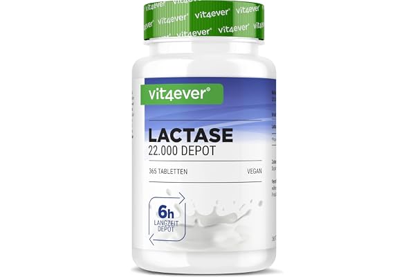 Lactase 22.000 Depot - 365 Comprimés à Libération Prolongée (Sepismart® Slow Release)-Hautement Dosé avec 22.000 Unités FCC-En Cas d'Intolérance au Lactose+Intolérance au Lait-Sans Additifs Inutiles