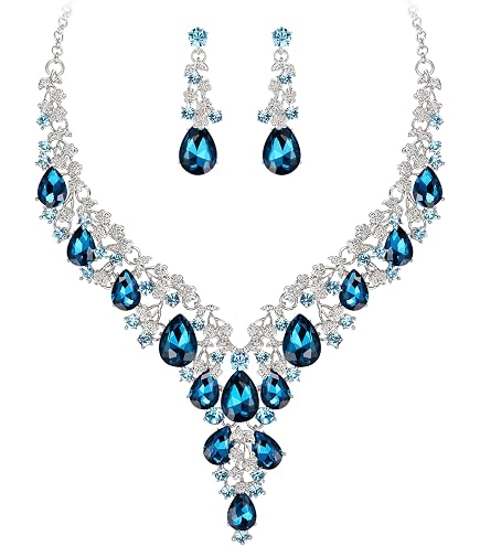 Set Gioielli Sposa In Strass Rosso - Tiara, Collana E Orecchini Pendenti, Lega Di Zinco, Per Matrimonio, Ballo O Occasioni Speciali