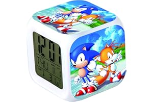 R-timer Sonic - Sveglia digitale per bambini, con display a LED, orologio da scrivania con 8 suonerie, orologio per comodino, per bambini e adolescenti (Sonic & Tails)