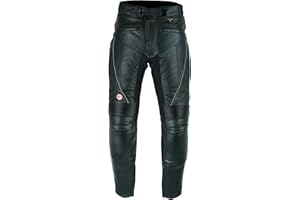‎TEXPEED Texpeed motorradhose leder wasserdicht herren mit protektoren - Schwarz Vollnarbiges Lederhose echtleder mit rüstung (EN 1621-1) Biker gepanzerte - L Taille/Regülar Bein