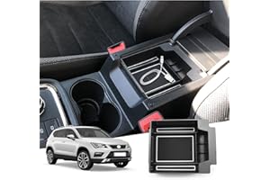 ‎GAFAT GAFAT Seat Ateca FR Facelift/Cuprα Ateca 2017-2023 2024 2025 Mittelkonsole Aufbewahrungsbox, Seat Ateca 2024 Armlehne Organizer Tray Mittelarmlehne Handschuhfach, Seat Ateca Zubehör (Weiß)