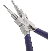 The Beadsmith Wire Bending Pliers - Consistently Make up to 6 Size Loops & Jump Rings, 2-9mm - 5.75" Long (160mm) - Polished 