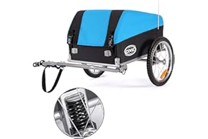CXWXC Bicycle Trailer with Shock Absorber, Large Load Capacity up to 120L, Load Capacity 40KG, Folding Load Trailer with Tarpaulin and Safety Flag, Perfect for Daily Transport