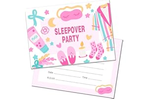 Olivia Samuel 20 x Sleepover Party Invites from A6 Double Sided Cards with Envelopes