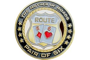 POKEO Poker card guard route 66 en plaqué or